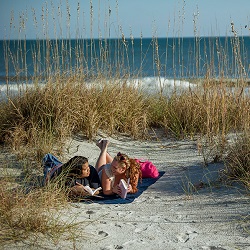 Students at Beach