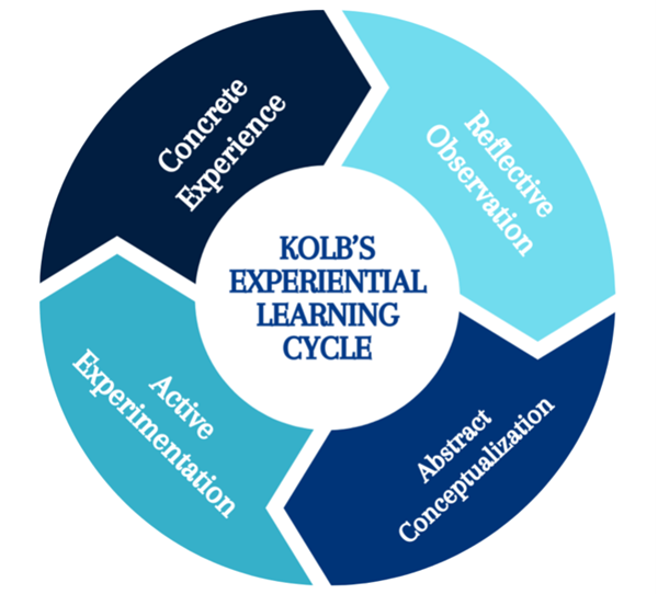 Kolb's Experiential Learning Cycle. Concrete Experience. Reflective Observation. Abstract Conceptualization. Active Experimentation.