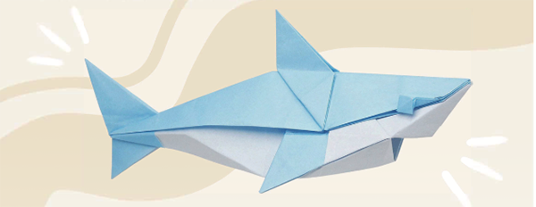 Origami shark illustration
