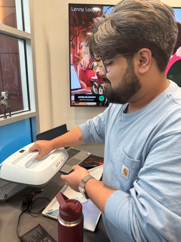 Student using device