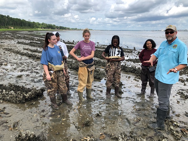 Students at Oyster Bed