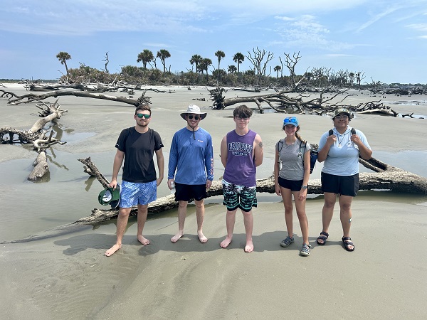 Student Researchers on Pritchards Island Beach