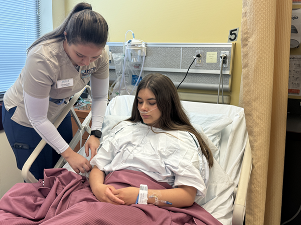 Bedside nursing student checkup