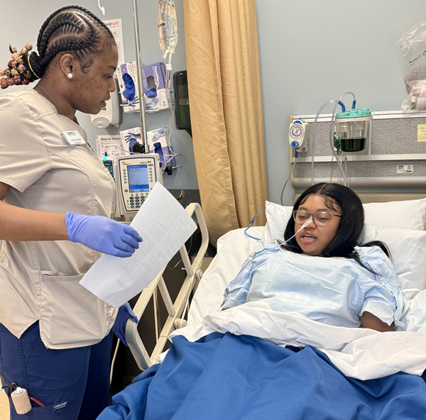 Bedside nursing student