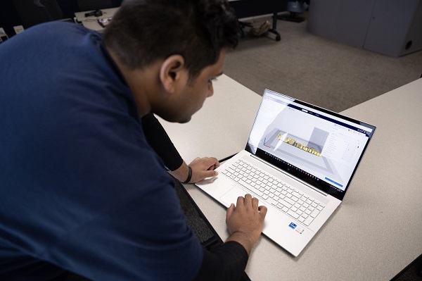 Makerspace Student with Laptop