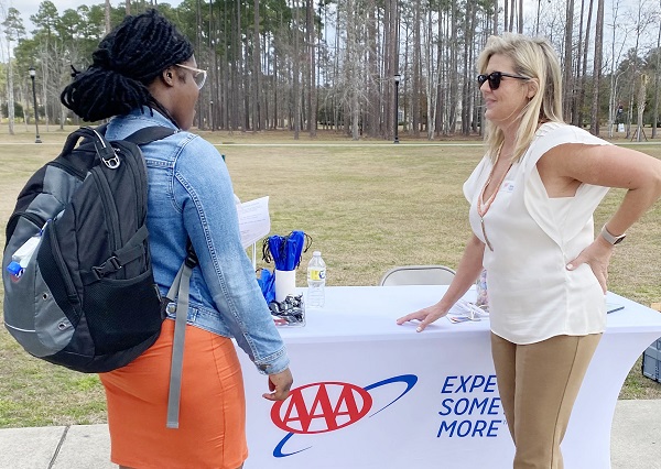 Career Services Student at Opportunity Booth