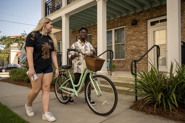 Bike in front of porch