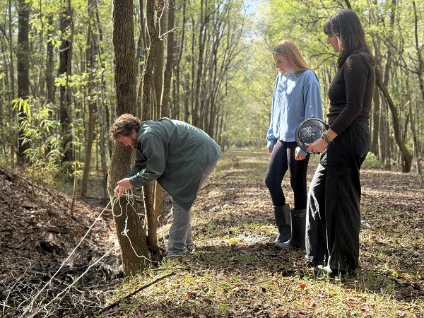 Students at the nature trail