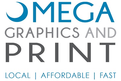 Omega Graphics and Print logo. Local. Affordable. Fast.