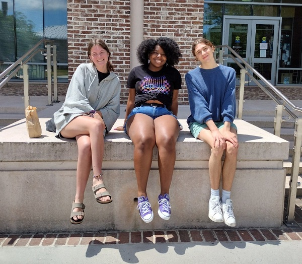 Student Library Workers Outside Library