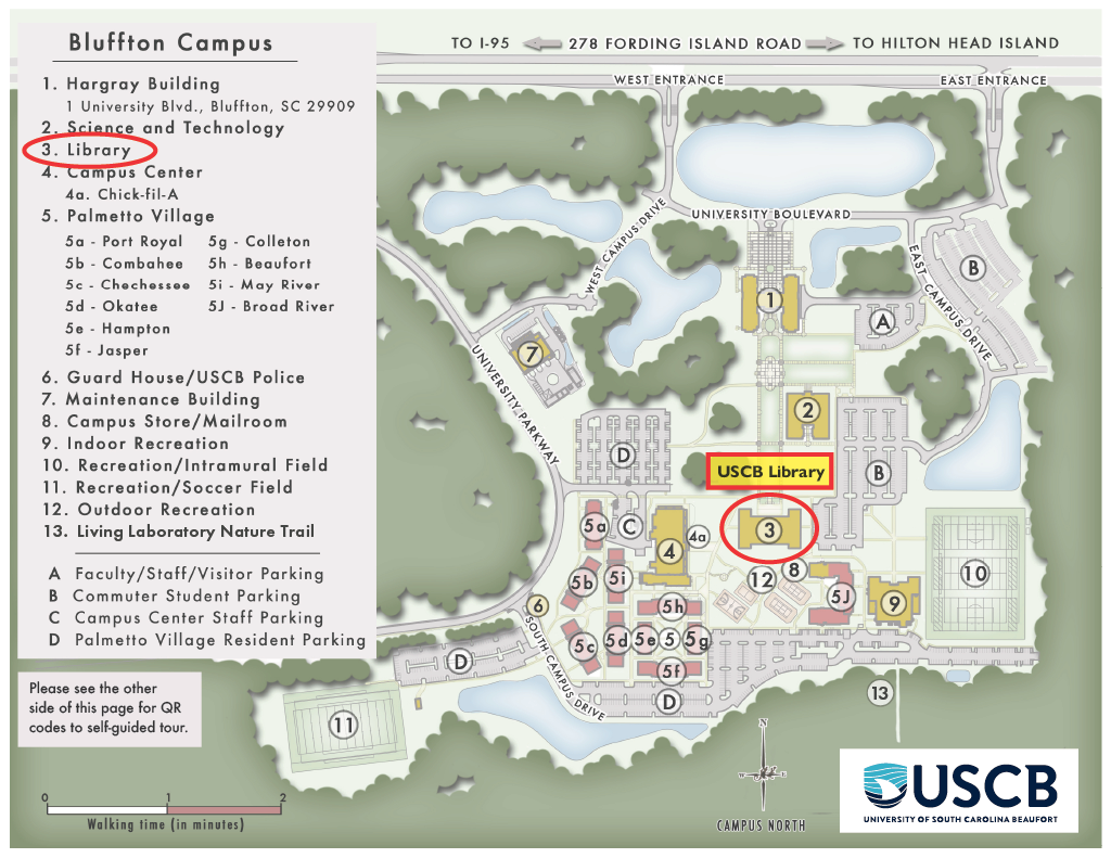 Bluffton campus library map
