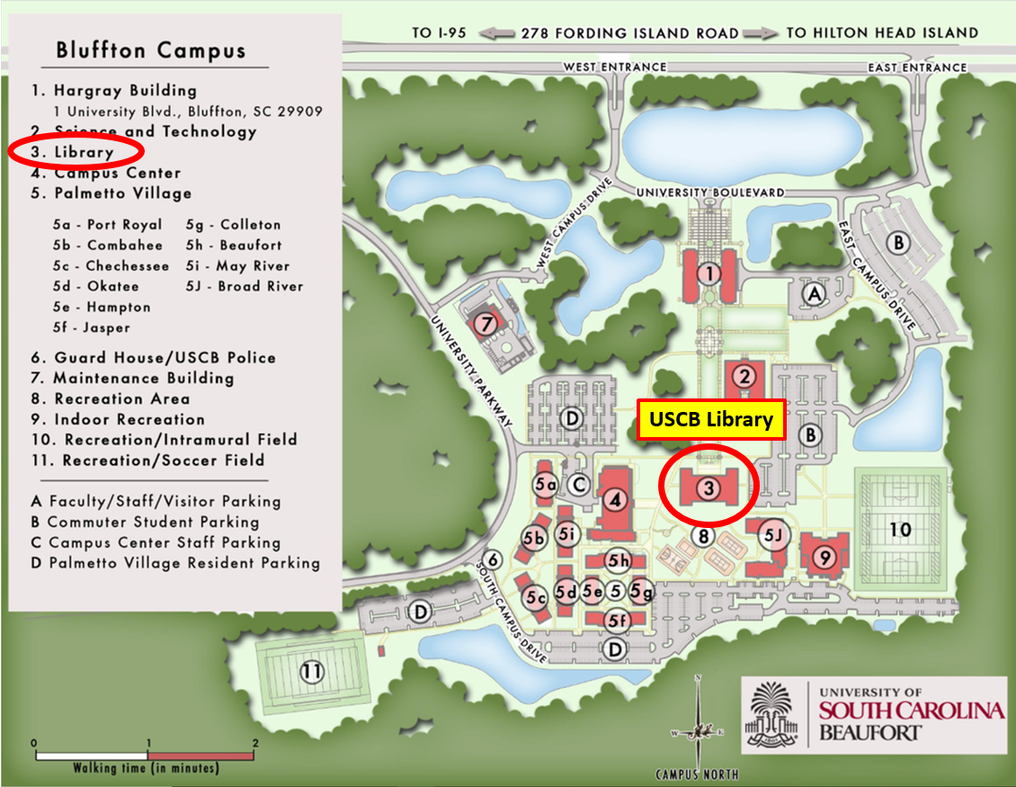 Bluffton Campus Library Map
