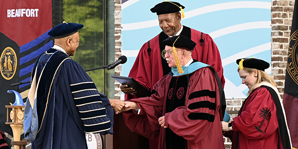 Honorary degree recipient hooding