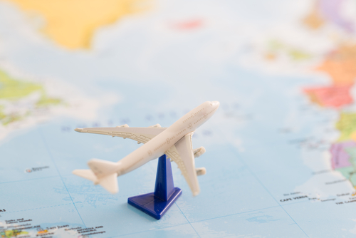 Plane on a map