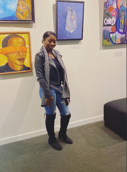 Student with art 