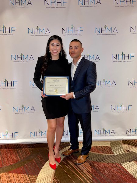 Mariela attended the 2021 National Hispanic Health Professional Student Scholarship gala with her husband Ricardo. Mariela attended the 2021 National Hispanic Health Professional Student Scholarship gala with her husband Ricardo.