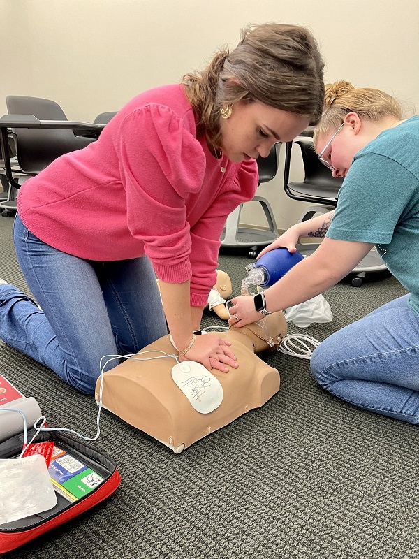 Student Practicing CPR Student practicing CPR