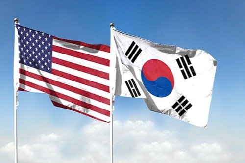 Korean flag and American Flag Korean flag and American Flag