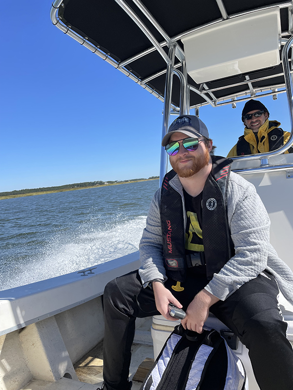 Patrick Jones on boat