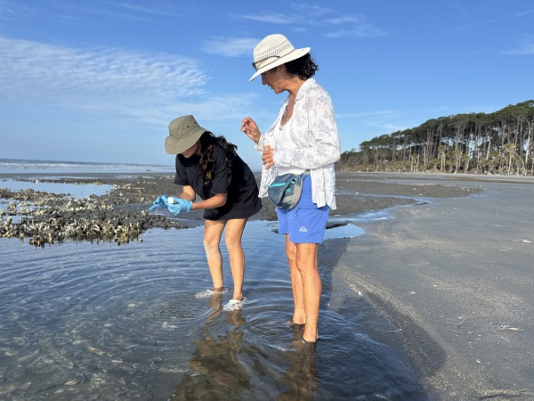 Dr. Ritchie holding Loggerhead egg Dr. Ritchie holding Loggerhead egg