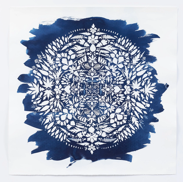 art piece of a water color mandala 